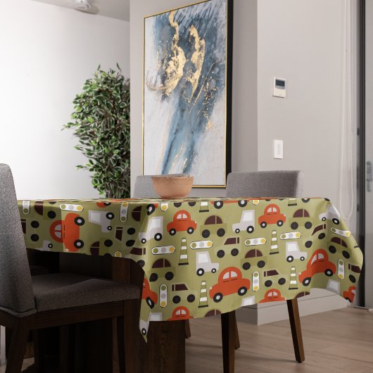 Verkeerslichten Sinaasappel auto's patroon Tafelkleed