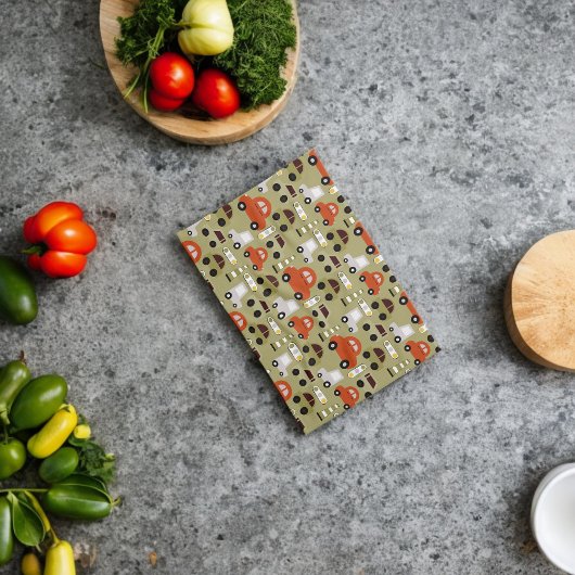 Verkeerslichten Sinaasappel auto's patroon Theedoek