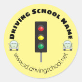 Verkeerslichtgele envelop ronde sticker (Voorkant)