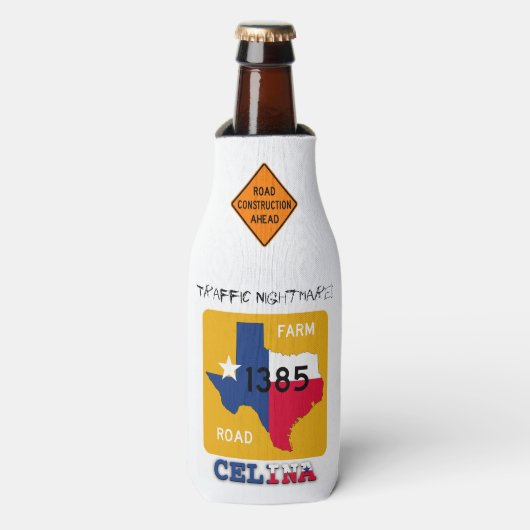 Verkeersnachtmerrie! FM 1385 & US 380, Celina, TX, Flesjeskoeler (Fles Voorkant)