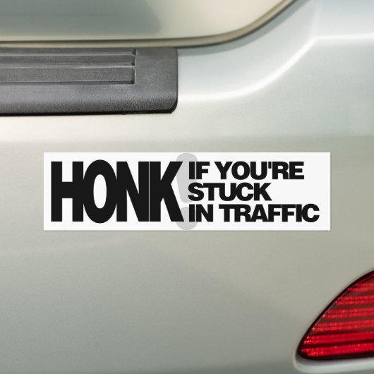 Verkeersopstopper (zwart) bumpersticker (Op auto)