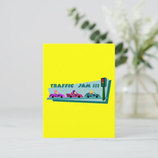 Verkeerspam Briefkaart (Staand voorkant)