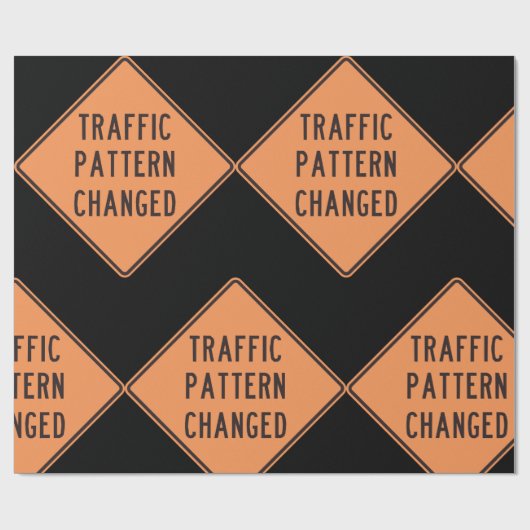 Verkeerspatroon gewijzigd teken cadeaupapier (Vlak)