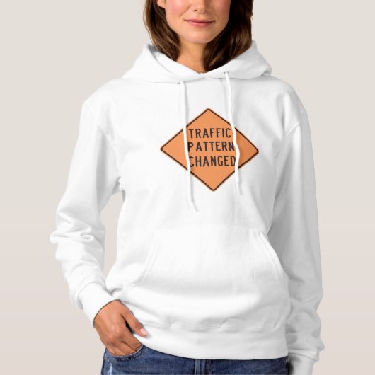 Verkeerspatroon gewijzigd teken hoodie (Voorkant)