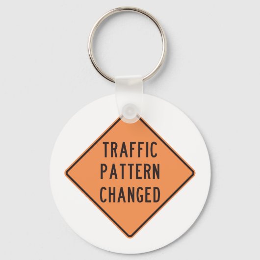 Verkeerspatroon gewijzigd teken sleutelhanger (Voorkant)