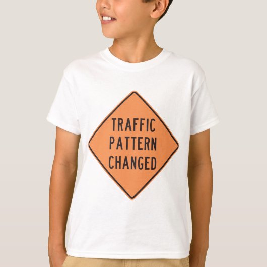 Verkeerspatroon gewijzigd teken t-shirt (Voorkant)