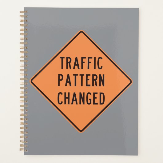 Verkeerspatroon Gewijzigd Weg Waarschuwingsbord Planner (Voorkant)