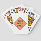 Verkeerspatroon Gewijzigd Weg Waarschuwingsbord Pokerkaarten (Achterkant)