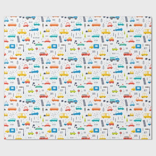 Verkeerspatroon voor auto's in de vorm van een ver cadeaupapier (Vlak)