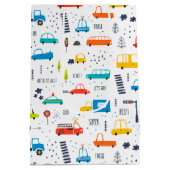 Verkeerspatroon voor auto's in de vorm van een ver medium cadeauzakje (Achterkant)