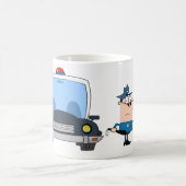 Verkeerspolitieagent met auto koffiemok (Center)