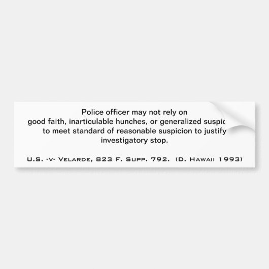 Verkeersstop Bumpersticker (Voorkant)