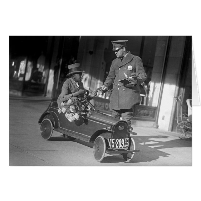 Verkeersstop met trapauto, 1922 (Voorkant Horizontaal)