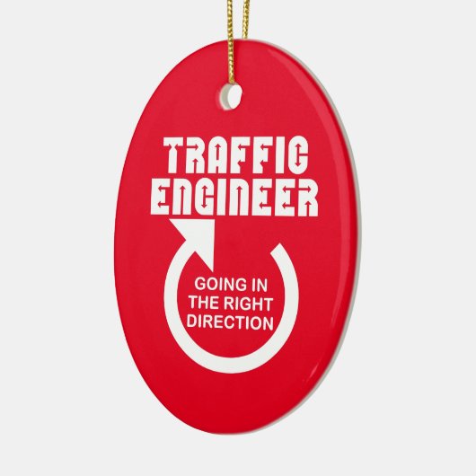 Verkeerstechnicus in de juiste richting keramisch ornament (Links)