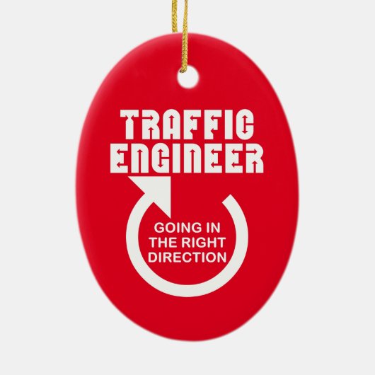 Verkeerstechnicus in de juiste richting keramisch ornament (Achterkant)