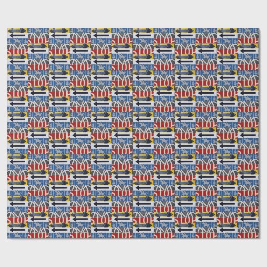 verkeerstekens cadeaupapier (Vlak)