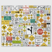 Verkeerstekens inpakpapier (Vlak)