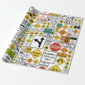 Verkeerstekens inpakpapier (Uitgerold)