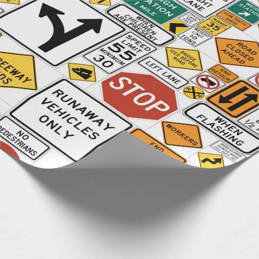 Verkeerstekens inpakpapier (Hoek)