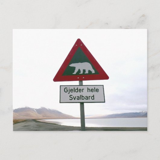 Verkeerstekens voor poolberen briefkaart (Voorkant)