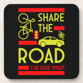 verkeersveiligheid op de fiets bier onderzetter (Voorkant)