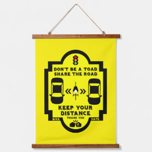 verkeersveiligheid op de fiets hangend wandkleed