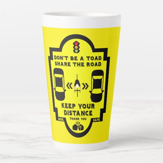 verkeersveiligheid op de fiets latte mok (Voorkant)