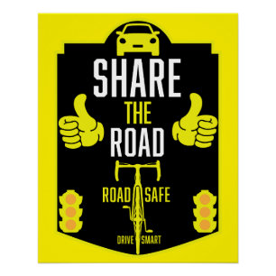 verkeersveiligheid op de fiets perfect poster