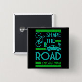 verkeersveiligheid op de fiets vierkante button 5,1 cm (Voorkant /achterkant)