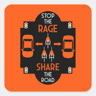 verkeersveiligheid op de fiets vierkante sticker
