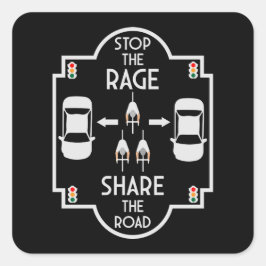 verkeersveiligheid op de fiets vierkante sticker