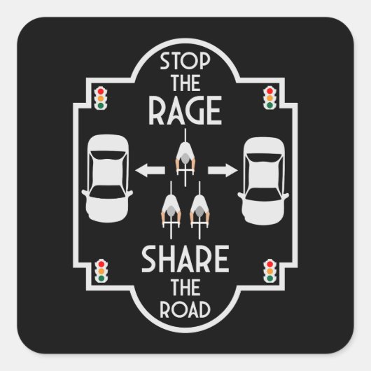 verkeersveiligheid op de fiets vierkante sticker (Voorkant)