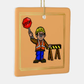 Verkeersverkeersleiding kerstversiering keramisch ornament (Rechts)