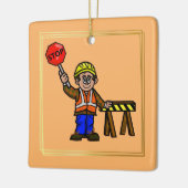 Verkeersverkeersleiding kerstversiering keramisch ornament (Links)