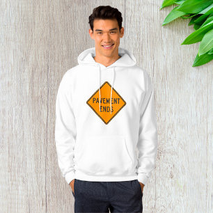 Verkeerswaarschuwingsbord einde verharding weg hoodie