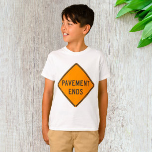 Verkeerswaarschuwingsbord einde verharding weg t-shirt