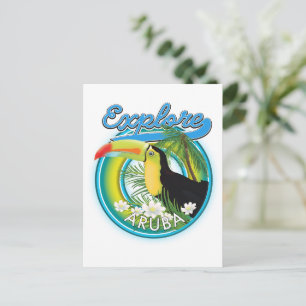 Verken Aruba reislogo Briefkaart