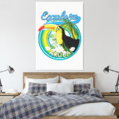 Verken Aruba reislogo Canvas Afdruk (Insitu (Slaapkamer))
