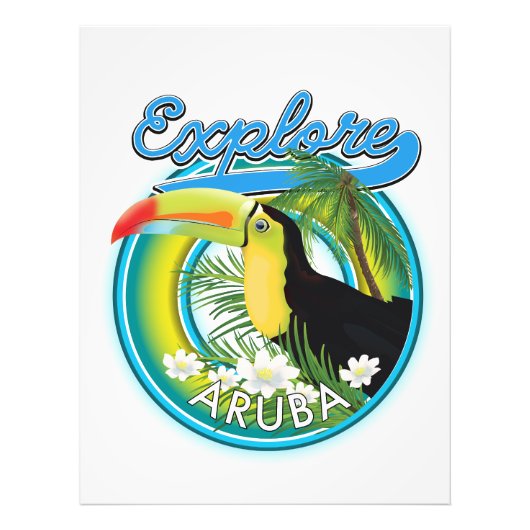 Verken Aruba reislogo Foto Afdruk (Voorkant)