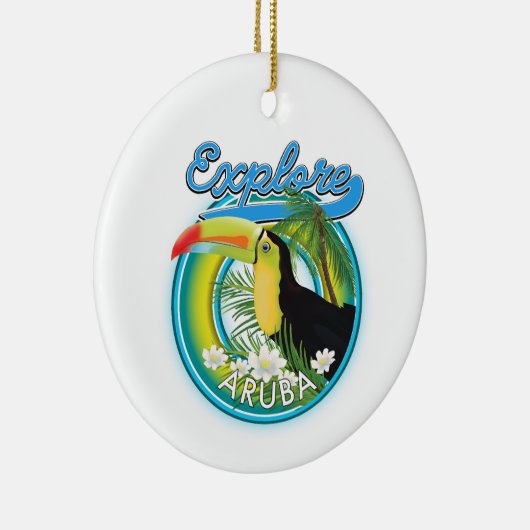 Verken Aruba reislogo Keramisch Ornament (Rechts)