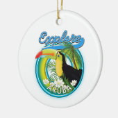 Verken Aruba reislogo Keramisch Ornament (Links)