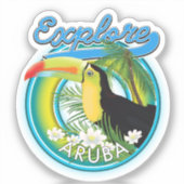 Verken Aruba reislogo Patch Sticker (Voorkant)