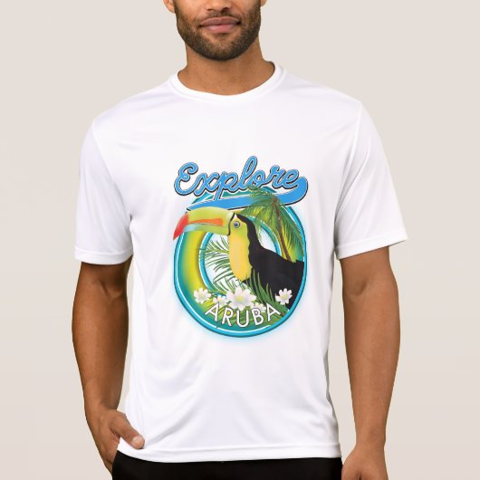 Verken Aruba reislogo T-shirt (Voorkant)