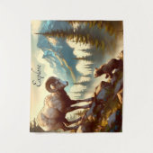 Verken Bighorn Sheep Grizzly Cub Mountain Wandkleed (Voorkant)