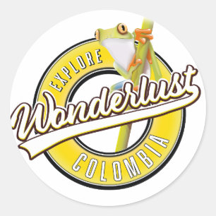 Verken Colombia reisdrang Ronde Sticker