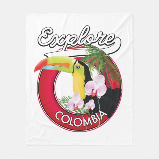 Verken Colombia retro logo Fleece Deken (Voorkant)