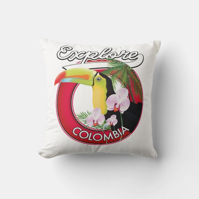 Verken Colombia retro logo Kussen (Voorkant)