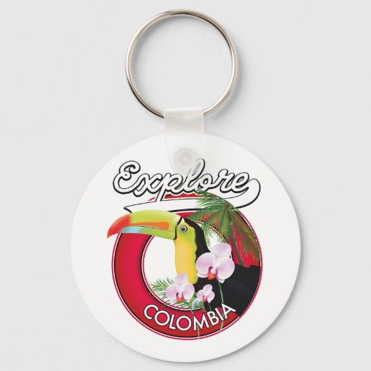 Verken Colombia retro logo Sleutelhanger (Voorkant)