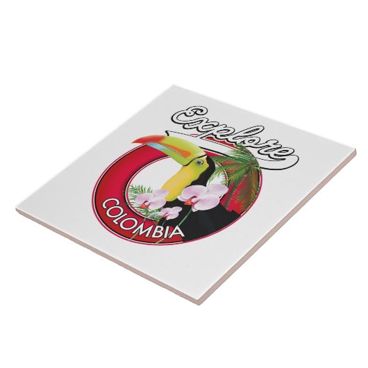Verken Colombia retro logo Tegeltje (Zijkant)
