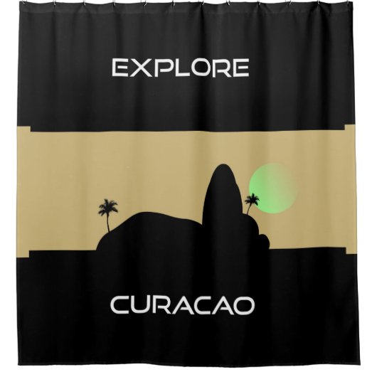 Verken Curaçao Douchegordijn (Voorkant)